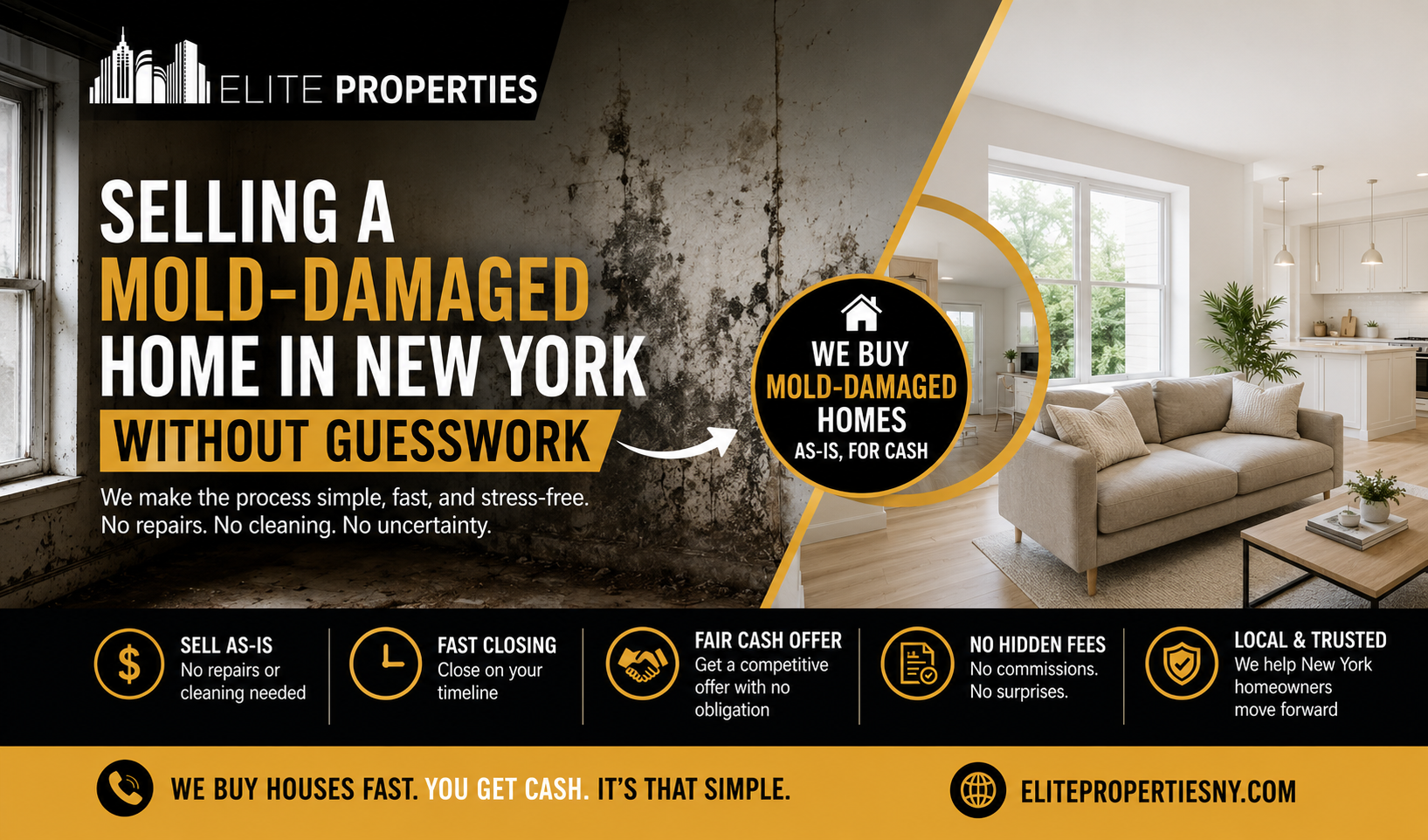 selling a mold damaged home in new york without guesswork with elite properties ny